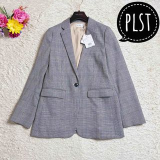 プラステ(PLST)の新品未使用タグ付きꕤ plst プラステ ウール ジャケット グレンチェック(テーラードジャケット)