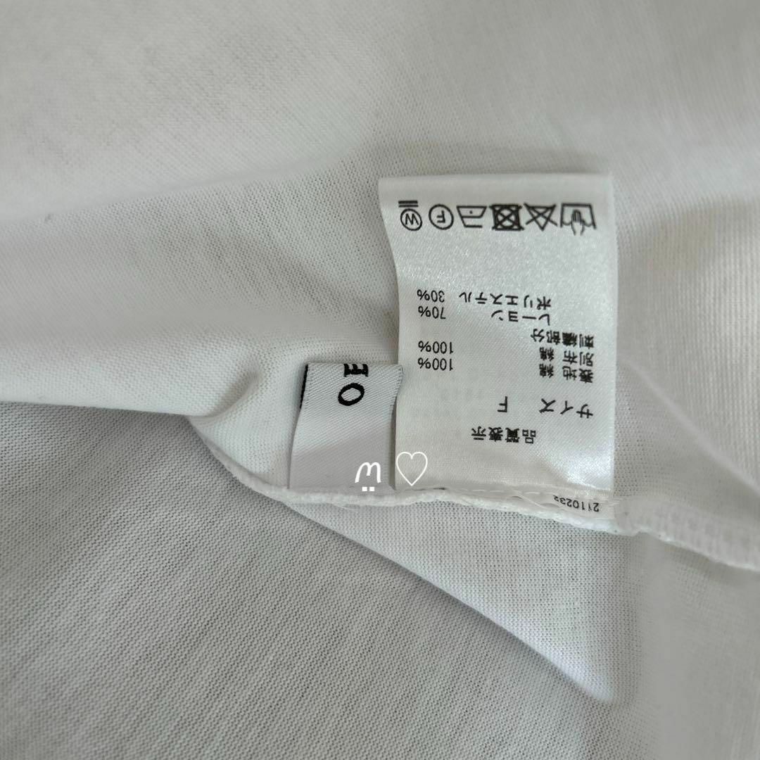 OBLI　オブリ　ロゴワッペンTシャツ　F　ホワイトコットン半袖　今季完売品