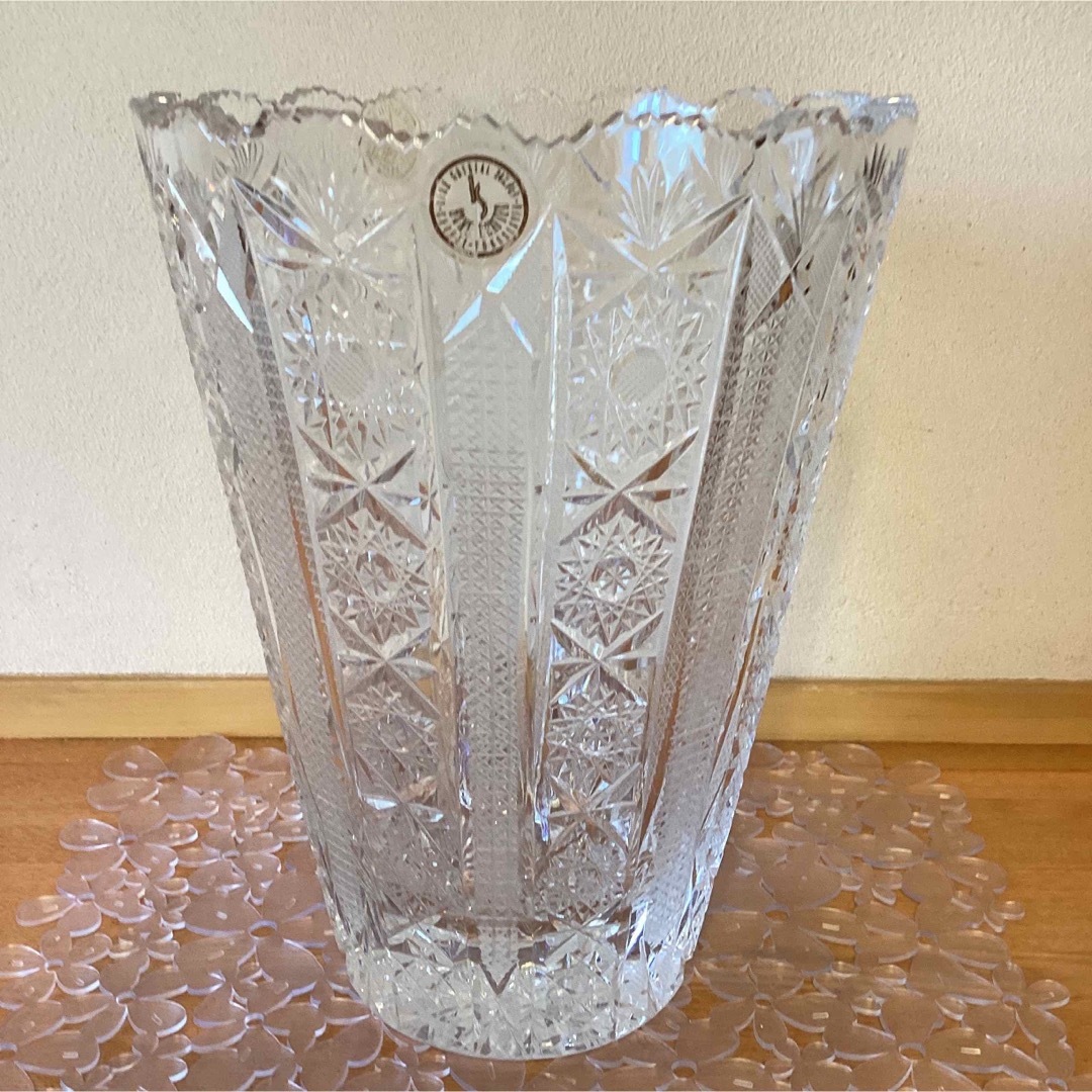 ボヘミアングラス フラワーベース ボヘミア 花瓶 花器 クリスタル