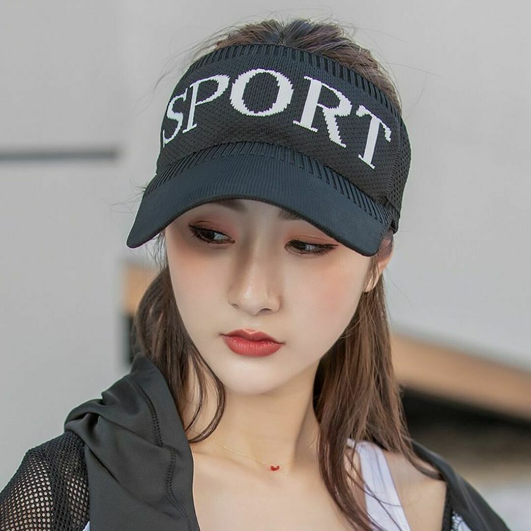 サンバイザー レディース ゴルフ ランニング スポーツ　シェード 日焼け防止 フ レディースの帽子(キャップ)の商品写真