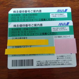 最終お値下げ　スクラッチ済ＡＮＡ　全日空の株主優待券2枚セット(その他)