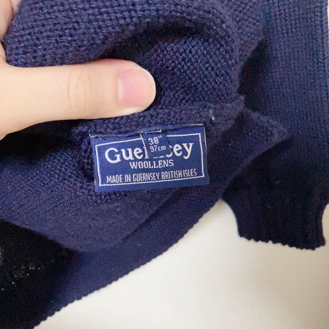 Guernsey ウールニット　ネイビー メンズのトップス(ニット/セーター)の商品写真