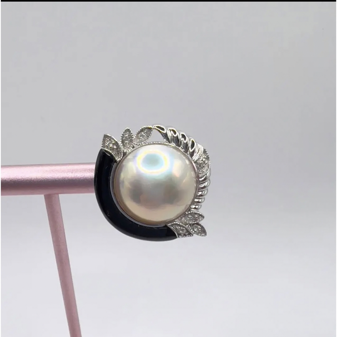 ◎✨美品✨マベパールイヤリング ダイヤモンドK14WG-