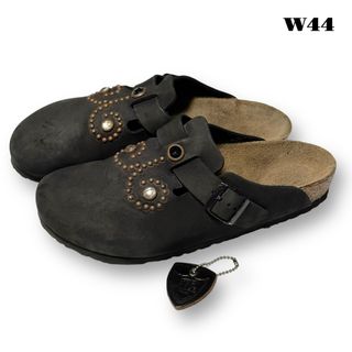 希少品！ BIRKENSTOCK ボストン サンダル 黒 革 41 26.5cm