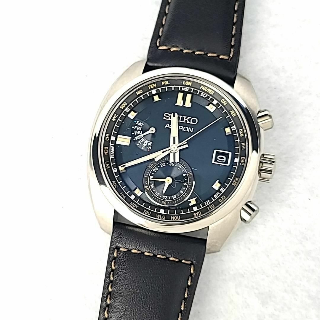 □【ほぼ新品】SEIKO アストロン デイデイト ワールドタイム 黒文字盤