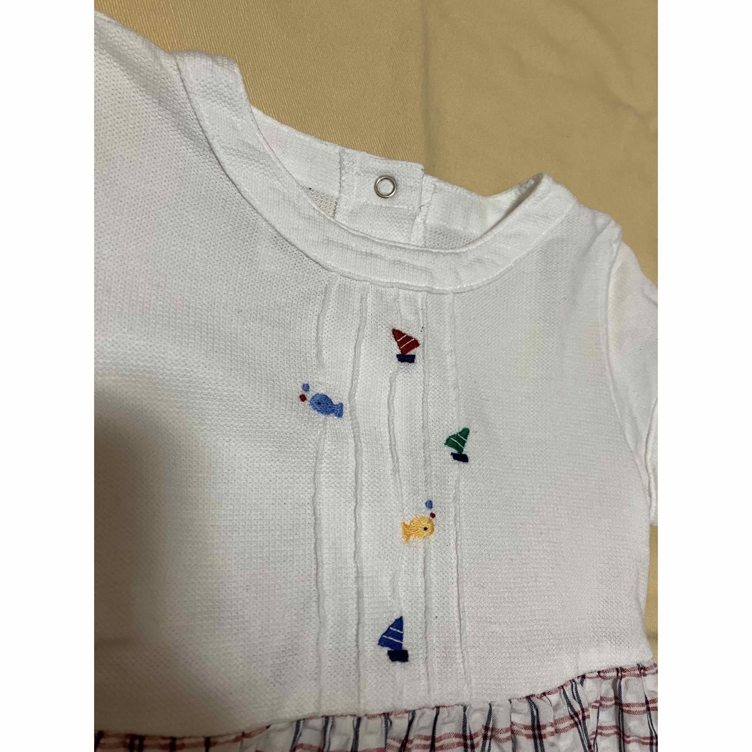 ファミリア 魚 ヨート刺繍ワンピース 美品