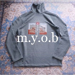 ステュディオス(STUDIOUS)のm.y.o.b nyc プリント ボーダータートルネック(Tシャツ/カットソー(七分/長袖))