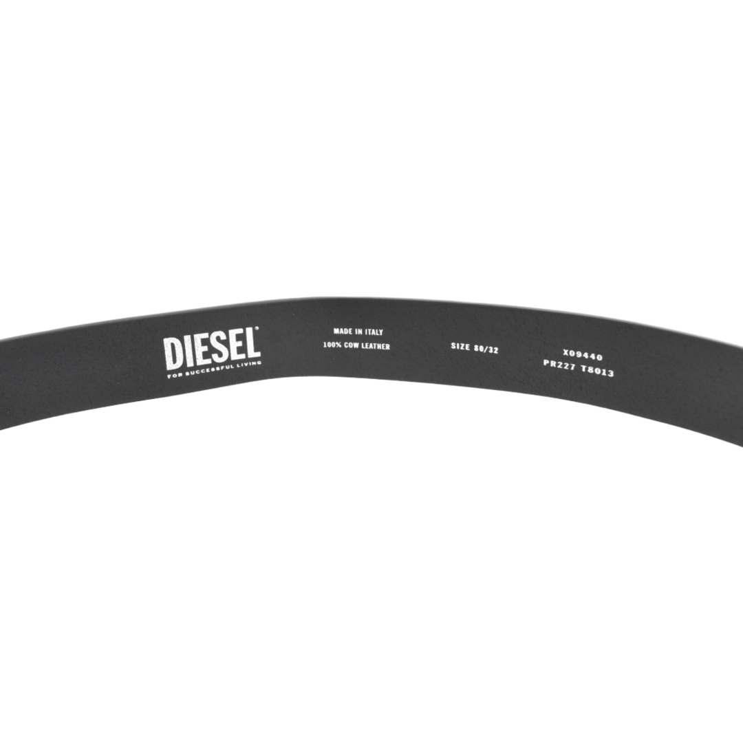 DIESEL(ディーゼル)のDIESEL ディーゼル メタルプラークDロゴバックル レザーベルト ブラック X09440ベルト メンズのファッション小物(ベルト)の商品写真