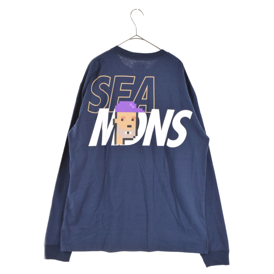 WIND AND SEA ウィンダンシー MADNESS WDS L/S Pocket TEE ロゴプリント 長袖Tシャツ カットソー MWS- LT2 ネイビー