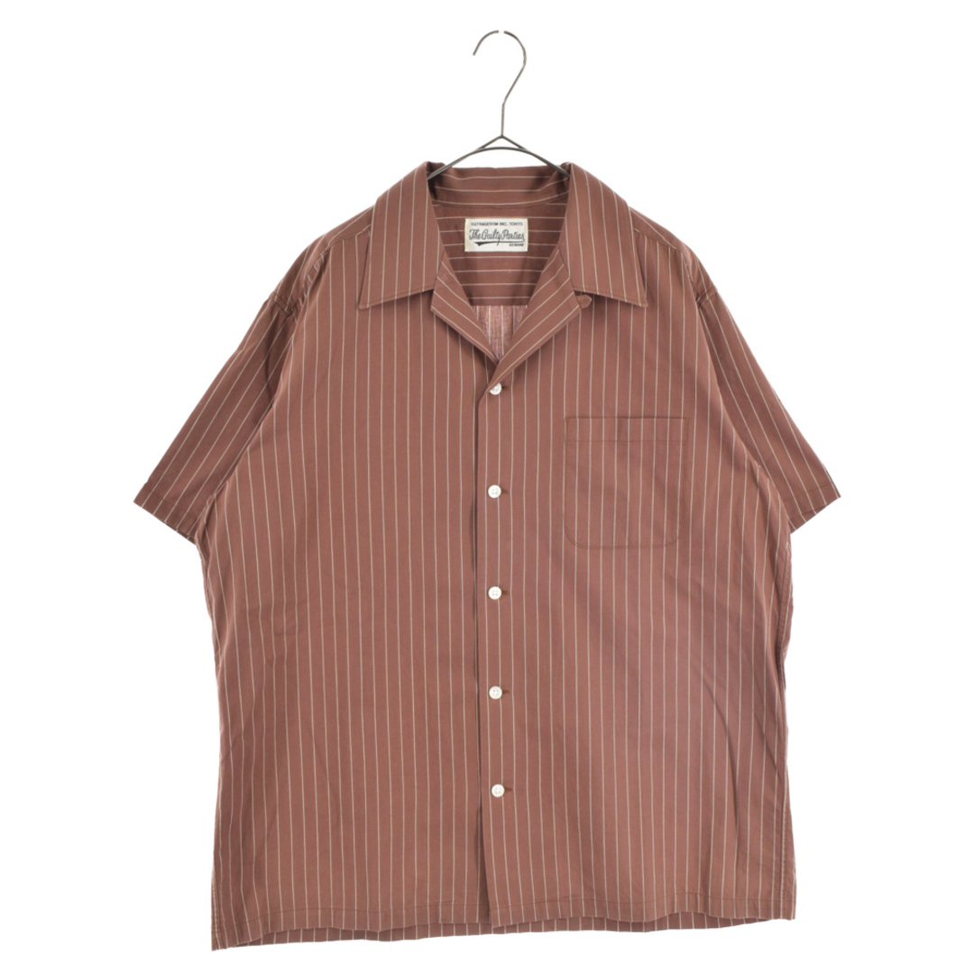 WACKO MARIA ワコマリア 20SS PINSTRIPE OPEN COLLAR SHIRT TYPE-3 ピンストライプ  オープンカラー半袖シャツ 20SS-WMS-OC15 ブラウン | フリマアプリ ラクマ