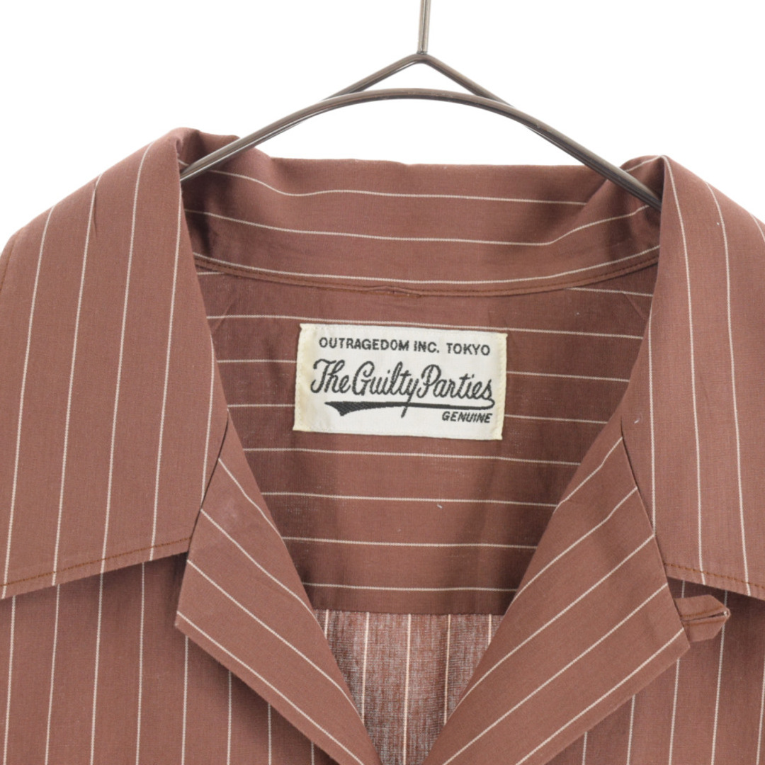 WACKO MARIA ワコマリア 20SS PINSTRIPE OPEN COLLAR SHIRT TYPE-3 ピンストライプ  オープンカラー半袖シャツ 20SS-WMS-OC15 ブラウン