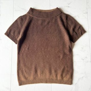 マックスマーラ(Max Mara)の【カシミヤ100%】MAXMARA　半袖ニット　グラデーション　白タグ　ブラウン(ニット/セーター)