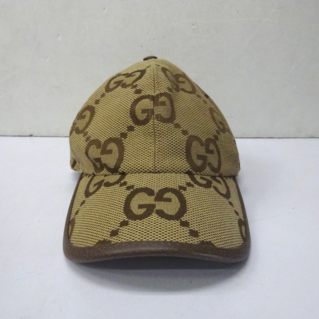 グッチ キャップ 帽子 GG 681264 #XL 59cm ベージュ メンズ Ft590111 美品・中古