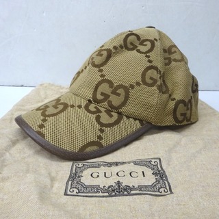 グッチ(Gucci)のグッチ キャップ 帽子 GG 681264 #XL 59cm ベージュ メンズ Ft590111 美品・中古(キャップ)
