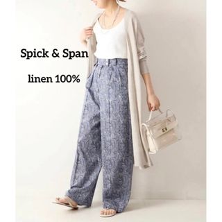 スピックアンドスパン(Spick & Span)のSpick&Span スピックアンドスパン　リネンロングカーディガン　麻100％(カーディガン)