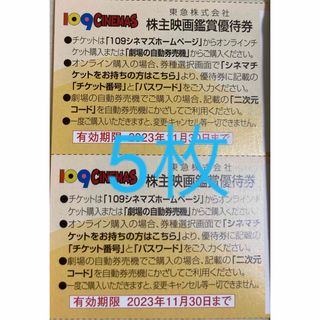 109シネマズ　優待券　5枚(その他)