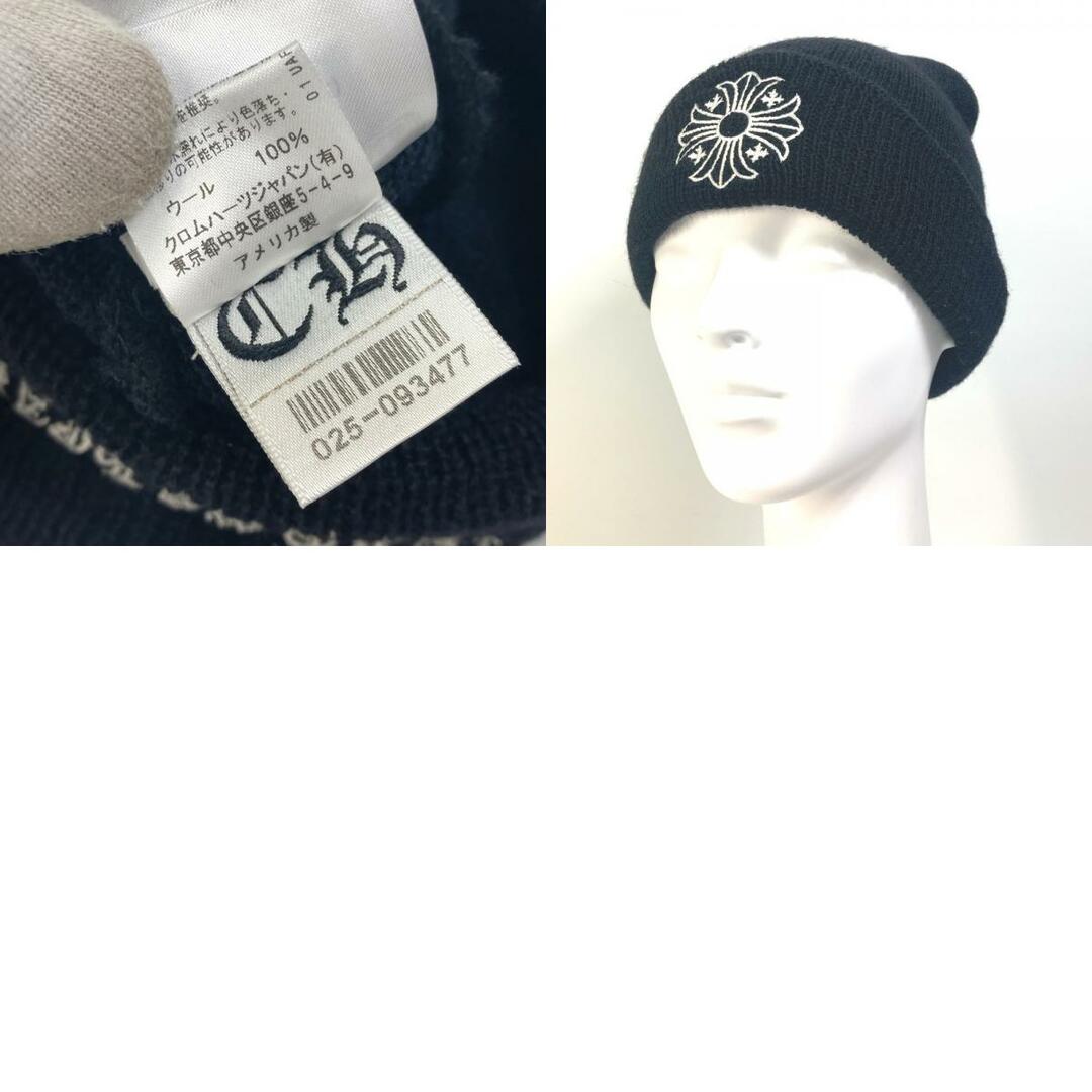 クロムハーツ CHROME HEARTS CHプラス バイカラー ビーニー 帽子 ニット帽 ニットキャップ ニット帽 ウール ブラック