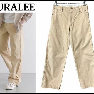 極美品 オーラリー 20ss 加工 チノクロス ワイド パンツ アイボリー M