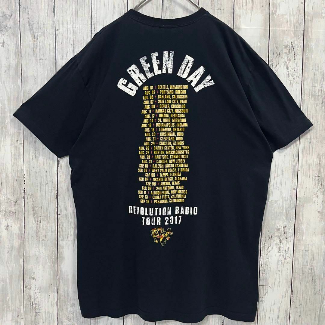 ロックバンドTシャツGREEN DAYグリーンデイバックプリントTシャツL黒 2