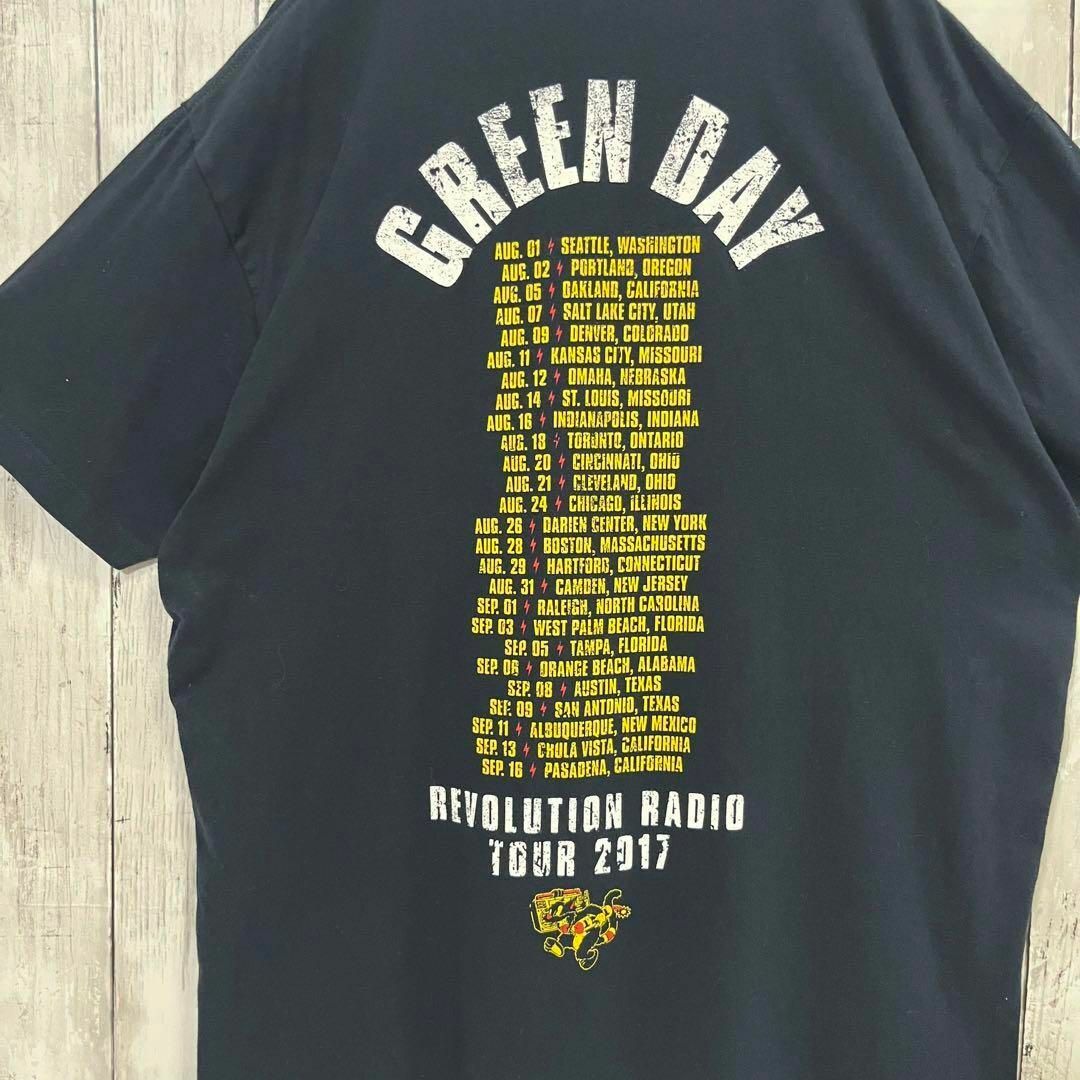 ロックバンドTシャツGREEN DAYグリーンデイバックプリントTシャツL黒 4