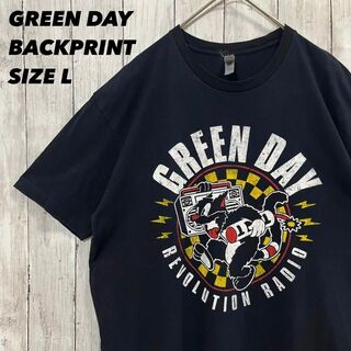 ミュージックティー(MUSIC TEE)のロックバンドTシャツ古着GREEN DAYグリーンデイバックプリントTシャツL黒(Tシャツ/カットソー(半袖/袖なし))