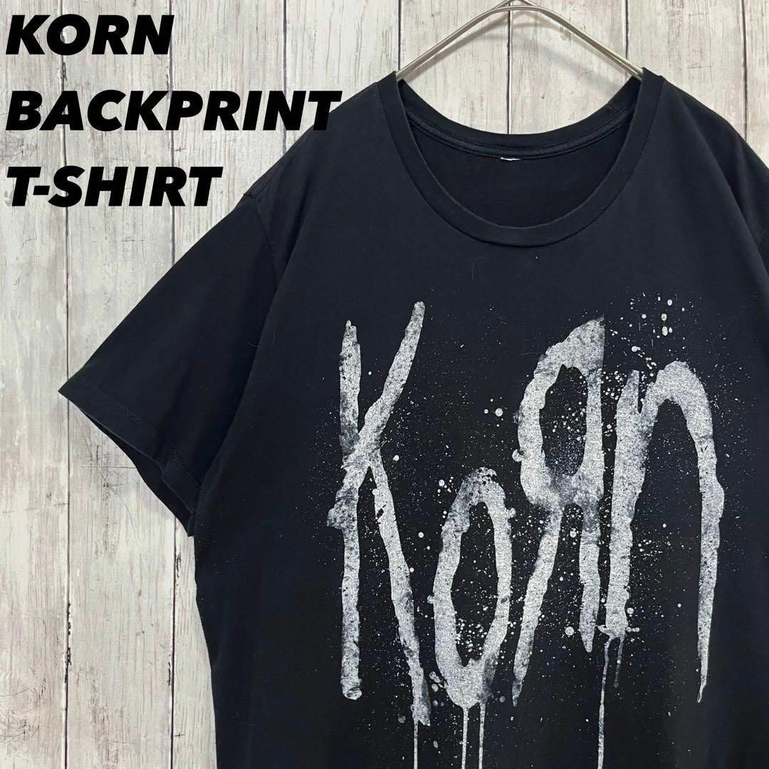 MUSIC TEE(ミュージックティー)のロックバンドTシャツ古着　KORNオーバーサイズバックプリントTシャツ　黒 メンズのトップス(Tシャツ/カットソー(半袖/袖なし))の商品写真