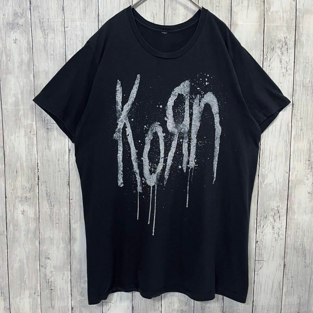 MUSIC TEE(ミュージックティー)のロックバンドTシャツ古着　KORNオーバーサイズバックプリントTシャツ　黒 メンズのトップス(Tシャツ/カットソー(半袖/袖なし))の商品写真