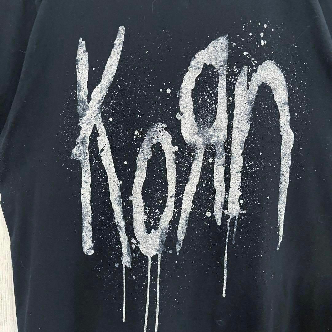 MUSIC TEE(ミュージックティー)のロックバンドTシャツ古着　KORNオーバーサイズバックプリントTシャツ　黒 メンズのトップス(Tシャツ/カットソー(半袖/袖なし))の商品写真