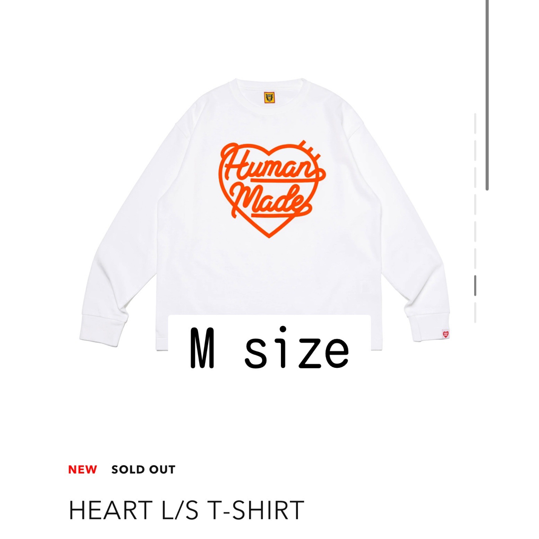 サイズL HUMAN MADE Heart L/S T-Shirt White