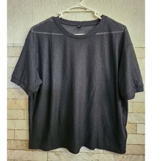 ユニクロ(UNIQLO)のUNIQLO　シアー　Tシャツ　L　ブラック(Tシャツ/カットソー(半袖/袖なし))