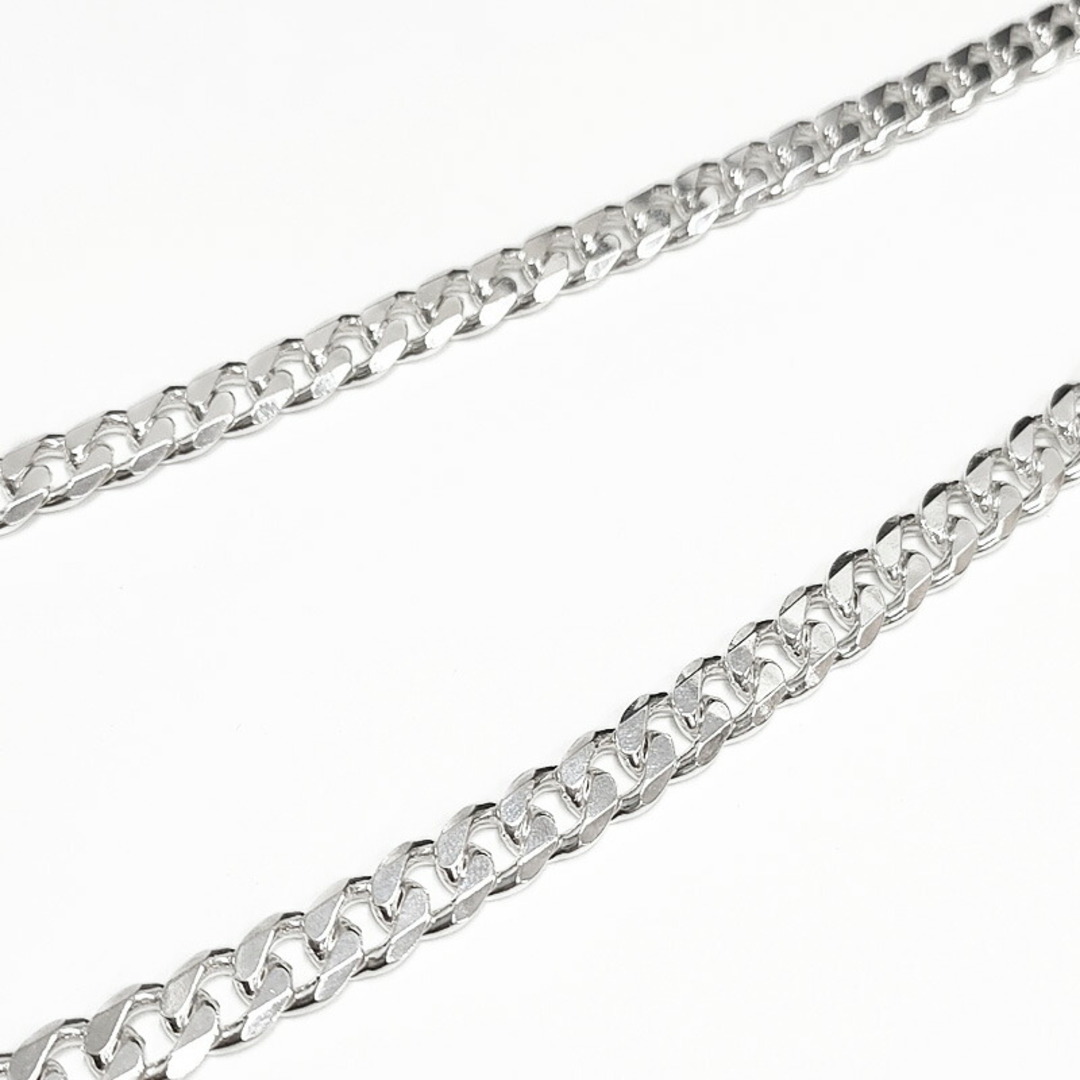 イタリア シルバー 925 喜平 チェーン ネックレス Itary Silver Curb Chain Necklace   サイズ：55cm  シルバーアクセサリー 6面カット  メンズ  レディース  【新品】