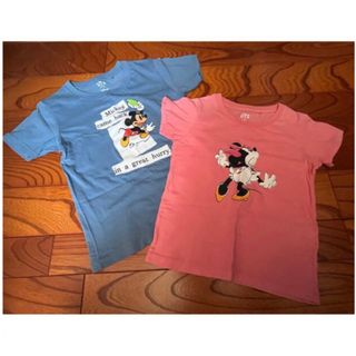 ディズニー(Disney)の兄妹おそろい　ミッキー&ミニー　半袖Tシャツ　2点セット(Tシャツ/カットソー)