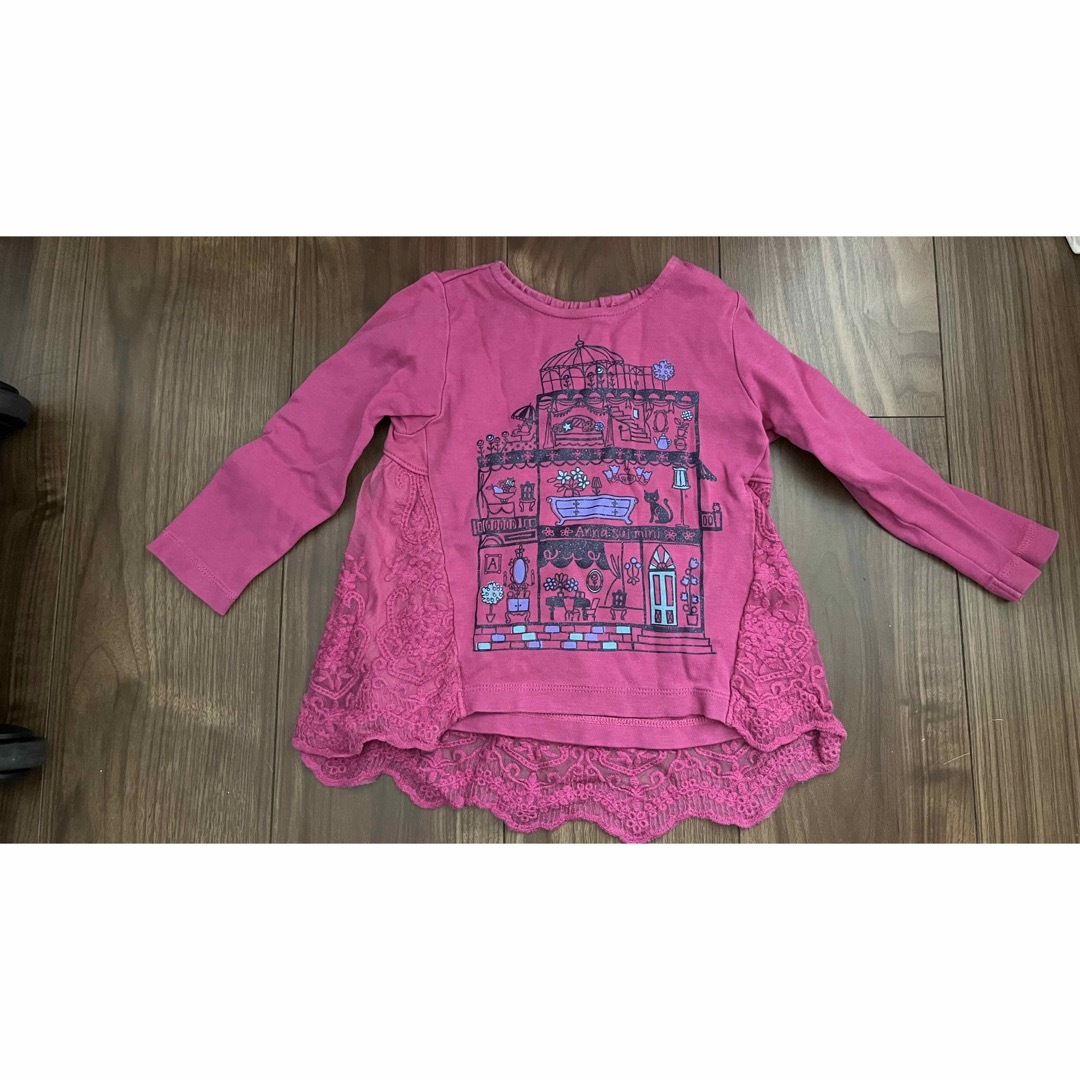 ANNA SUI mini(アナスイミニ)のANNA SUI ロングTシャツ ピンク 90  キッズ/ベビー/マタニティのキッズ服女の子用(90cm~)(Tシャツ/カットソー)の商品写真