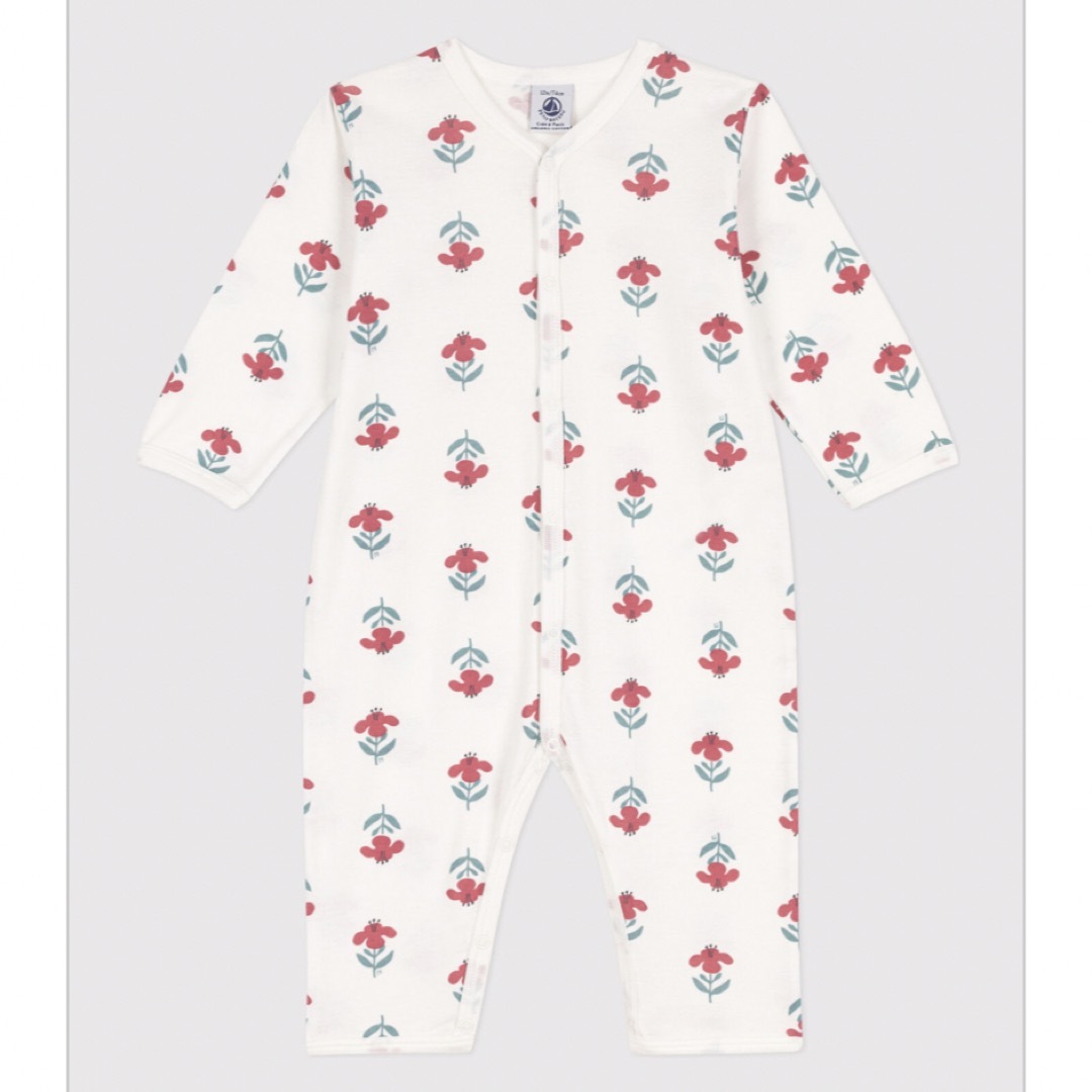 PETIT BATEAU(プチバトー)のプチバトー　プリント長袖ロンパース キッズ/ベビー/マタニティのベビー服(~85cm)(ロンパース)の商品写真