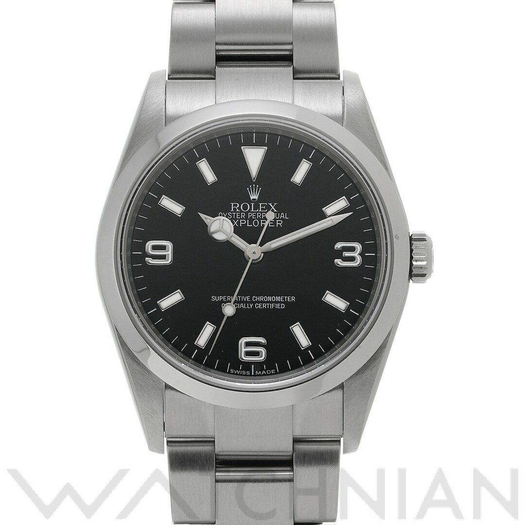 中古 ロレックス ROLEX 114270 V番(2009年頃製造) ブラック メンズ 腕時計