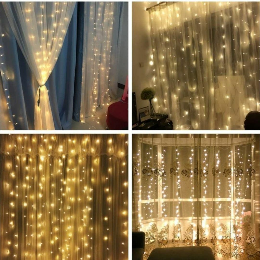 ✨3m×3m 300LED✨イルミネーション カーテンライト 防水 ホワイト