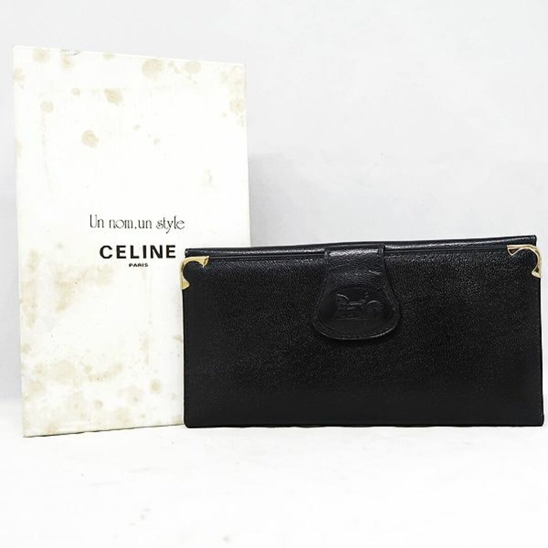 未使用 CELINE セリーヌ ホースキャリッジ 馬車 ロゴ レザー 長財布ファッション小物