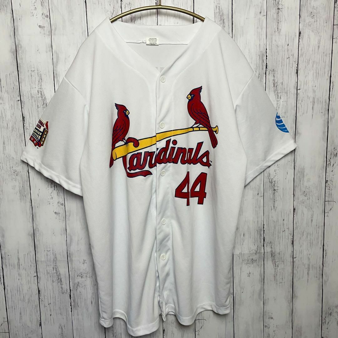 レア物】MLB カーディナルズ スタジャン 古着 ホワイトカラー-