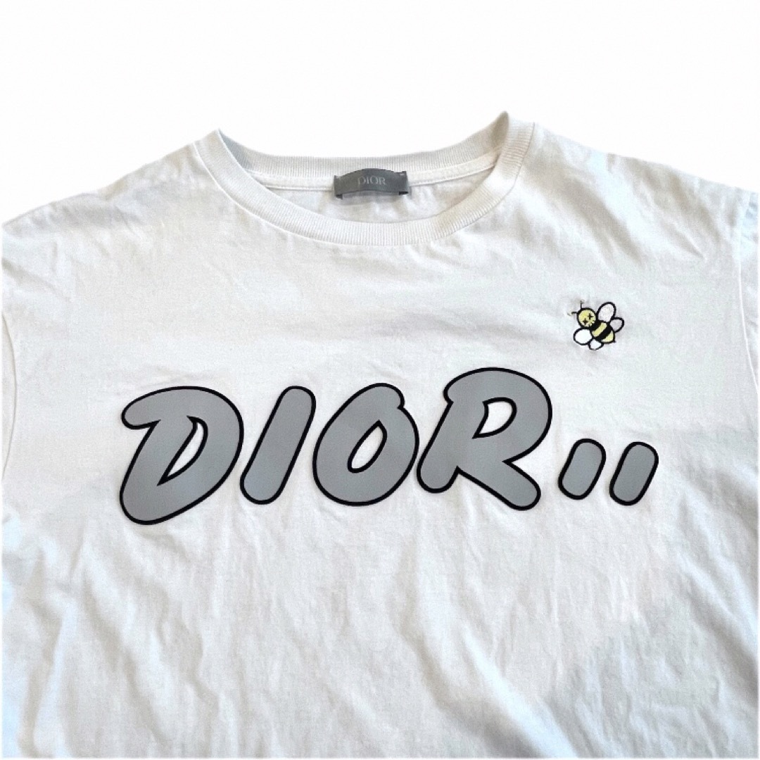 Dior - DIOR ディオール フロッキーロゴ BEE刺繍 Tシャツ ホワイト