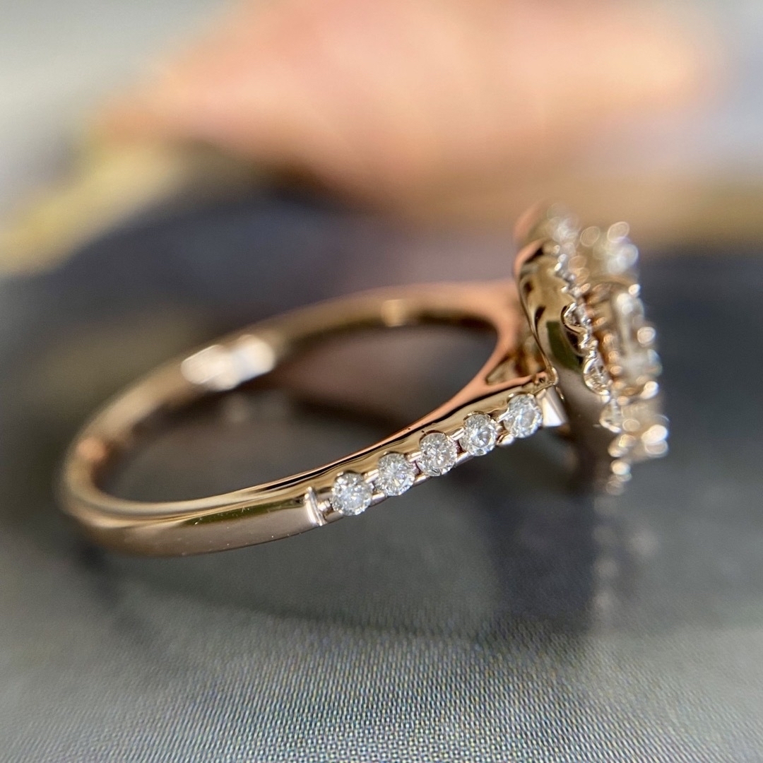 K18.  ハートモチーフ 贅沢  ダイヤモンド 1.20ct リング レディースのアクセサリー(リング(指輪))の商品写真
