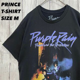 ミュージックティー(MUSIC TEE)のロックバンドTシャツ古着PRINCEプリンスPURPLE RAINプリント　M黒(Tシャツ/カットソー(半袖/袖なし))