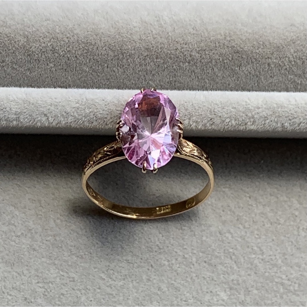 リング(指輪)k18  昭和のリング　可愛いピンクの指輪です