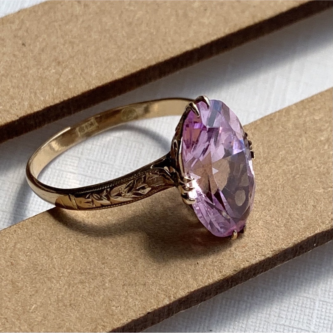 k18  昭和のリング　可愛いピンクの指輪です