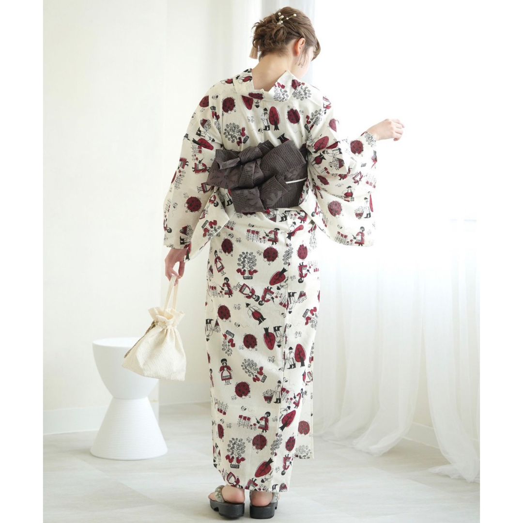 新品【アリス×ブラウン】ニコアンティーク 帯単品 浴衣帯 半幅帯 袴帯 袴下帯