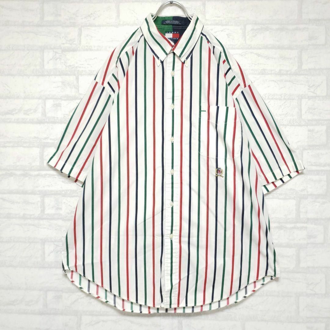 TOMMY HILFIGER(トミーヒルフィガー)のトミーヒルフィガー OLD TOMMY マルチストライプシャツ ビッグシルエット メンズのトップス(シャツ)の商品写真