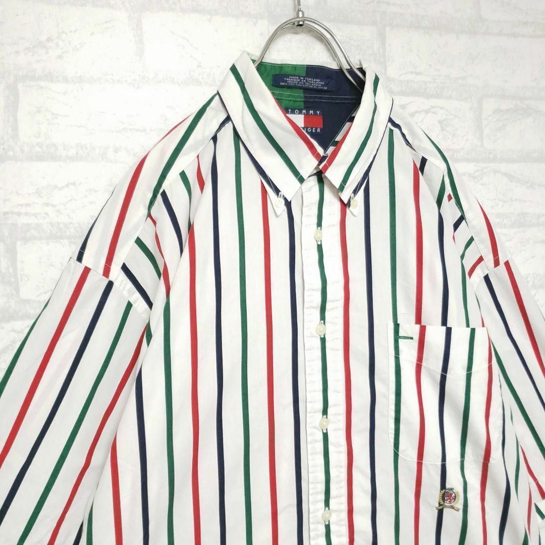 TOMMY HILFIGER(トミーヒルフィガー)のトミーヒルフィガー OLD TOMMY マルチストライプシャツ ビッグシルエット メンズのトップス(シャツ)の商品写真