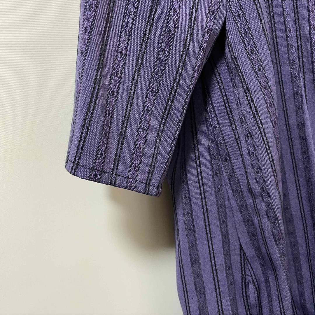 purple stripe shirt レディースのトップス(シャツ/ブラウス(長袖/七分))の商品写真