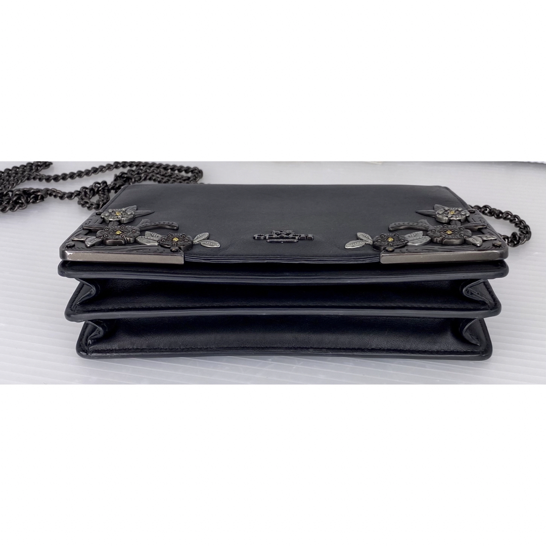 COACH メタルティーローズ 24909 レザー ショルダーバッグ