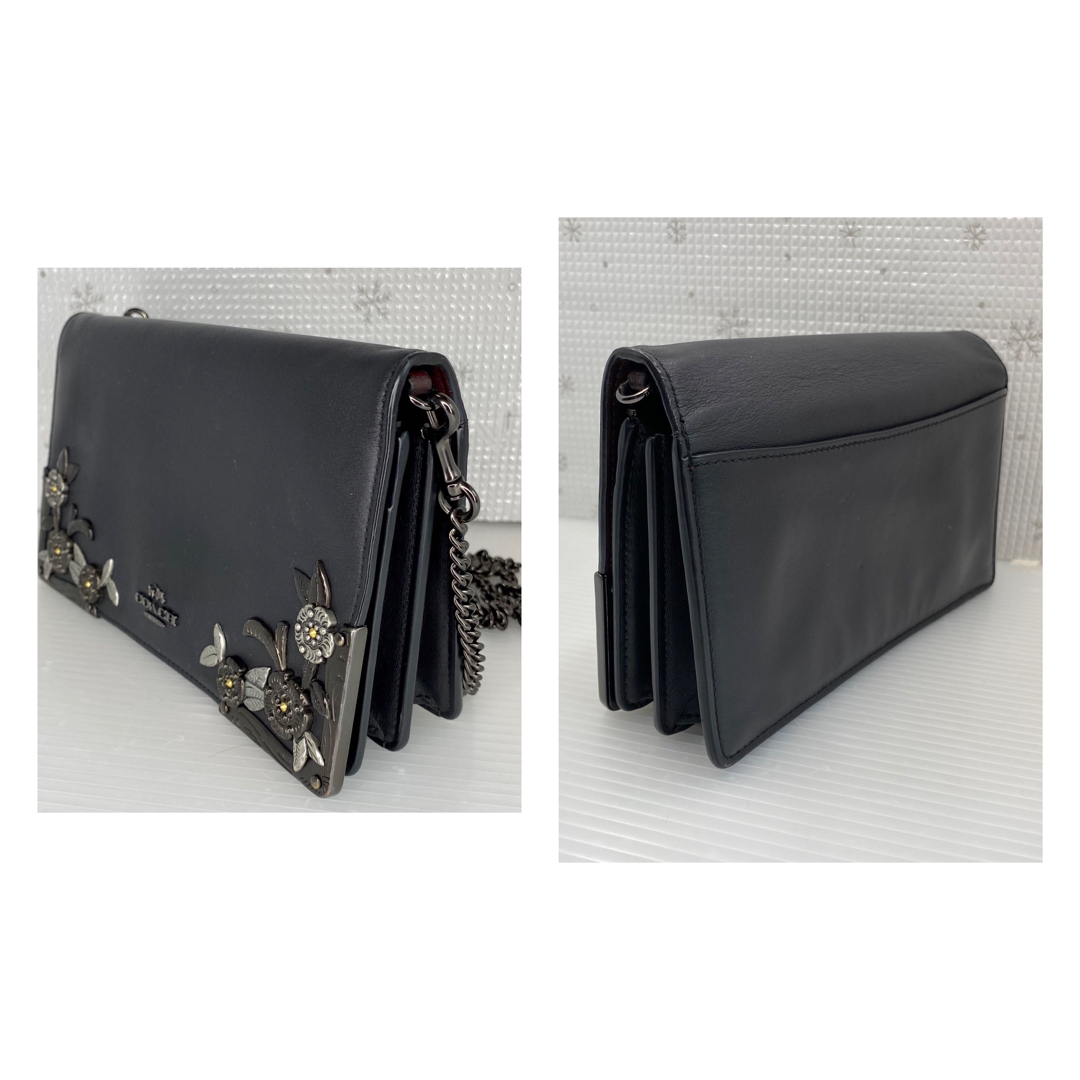 COACH メタルティーローズ 24909 レザー ショルダーバッグ