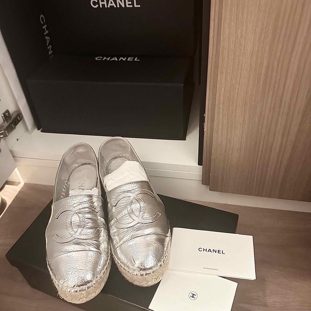 CHANEL シャネル　エスパドリーユ　シルバー